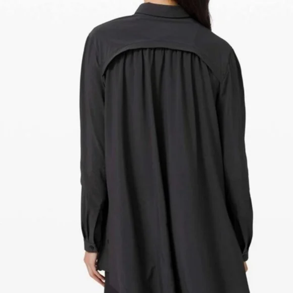 Lululemon On the Move Gray Button Down Long Sleeve Blouse - Picture 1 of 12